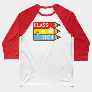 Class Of 2034 Teacher Students First Day Kindergarten Pencils Baseball T-Shirt